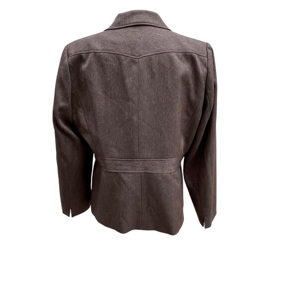 Larry Levine‎ Classics Womens Brown Herringbone Pantsuit 2 Pc Easy Care Size 18 - Picture 4 of 13